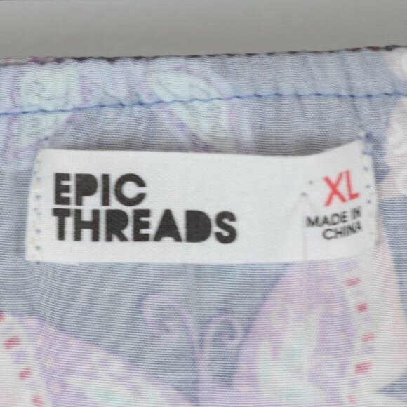 Epic Threads Girls XL Blue Pink Butterfly Faux Wrap Cold Shoulder Ruffled Dress - Picture 6 of 8